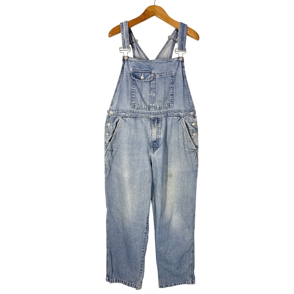 Vintage 80s 90s Faded Glory Cotton Stonewash Blue Denim Overalls Mens Size XL